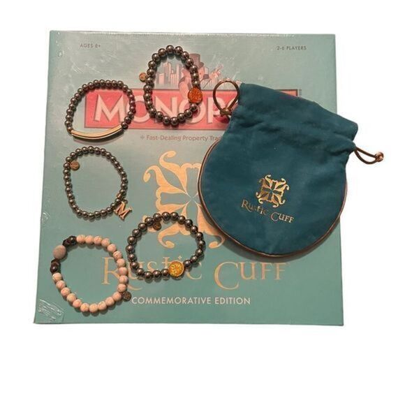 RUSTIC CUFF sealed monopoly game and bracelet bracelets lot - Picture 1 of 8